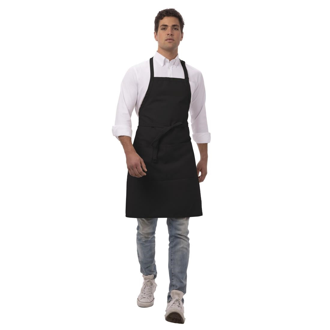 Chef Works Bib Apron Black • PAS-JD940