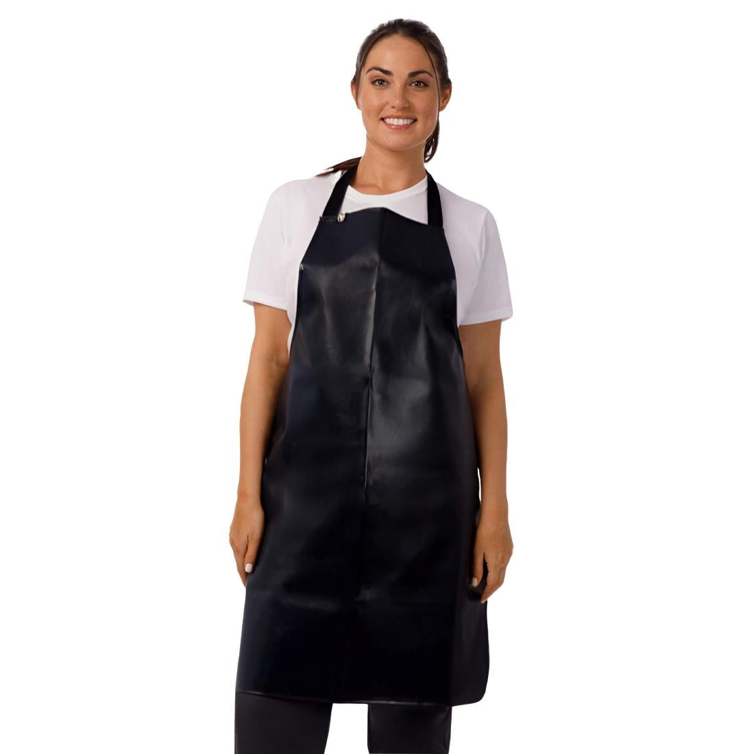 Chef Works Short PVC Bib Apron Black • PAS-JD941