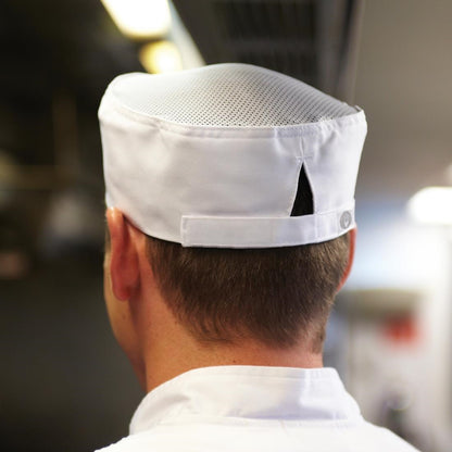 Chef Works Cool Vent Chef Beanie White • PAS-JD943