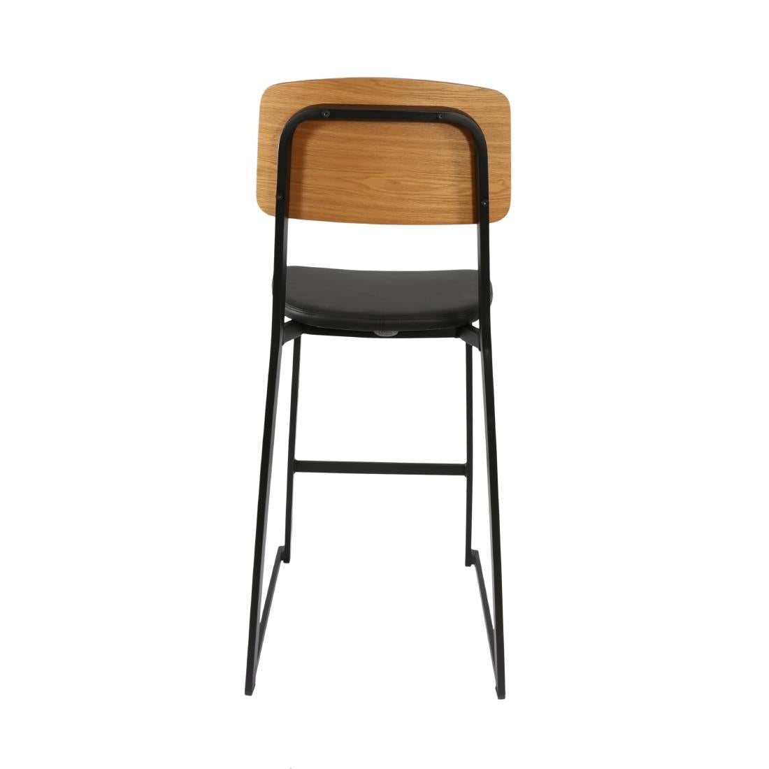 Furnlink Denver Black Vinyl/Natural Barstool (2 Pack) • PAS-JD955