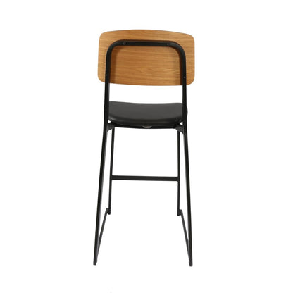 Furnlink Denver Black Vinyl/Natural Barstool (2 Pack) • PAS-JD955