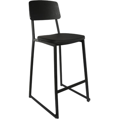 Furnlink Denver Black Vinyl/Black Barstool (2 Pack) • PAS-JD956