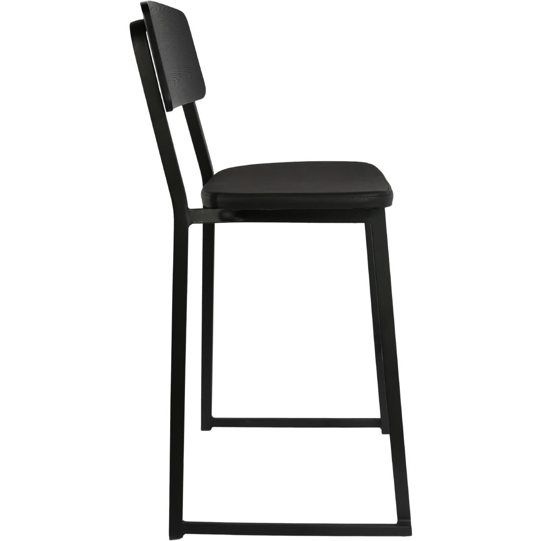 Furnlink Denver Black Vinyl/Black Barstool (2 Pack) • PAS-JD956