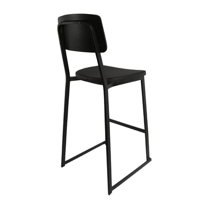 Furnlink Denver Black Vinyl/Black Barstool (2 Pack) • PAS-JD956