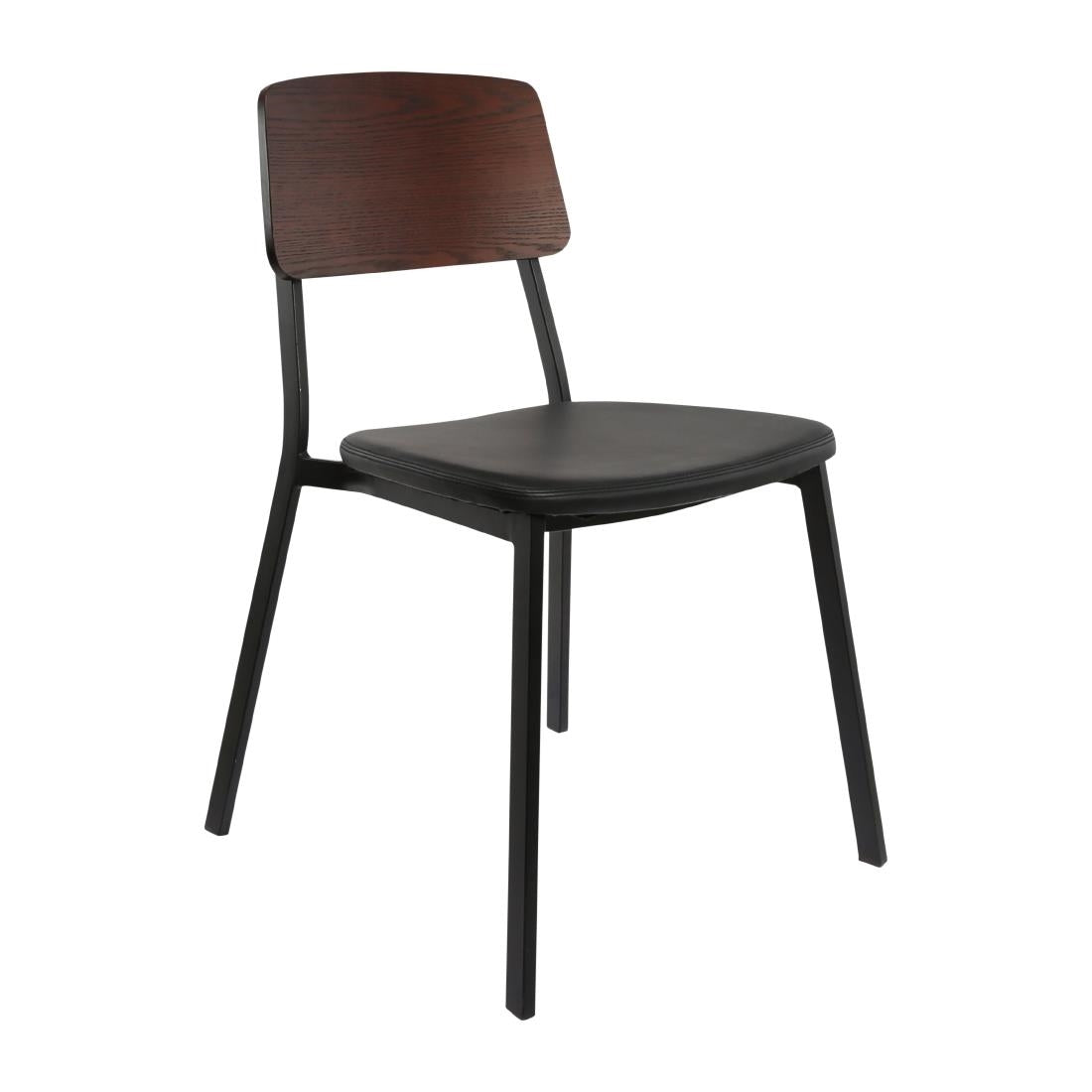 Furnlink Denver Black Vinyl/ Dark Natural Chair (2 Pack) • PAS-JD963