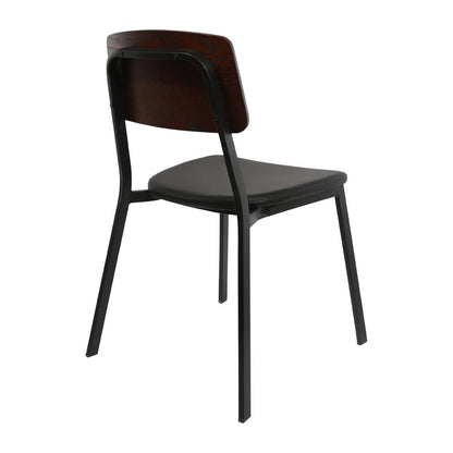 Furnlink Denver Black Vinyl/ Dark Natural Chair (2 Pack) • PAS-JD963