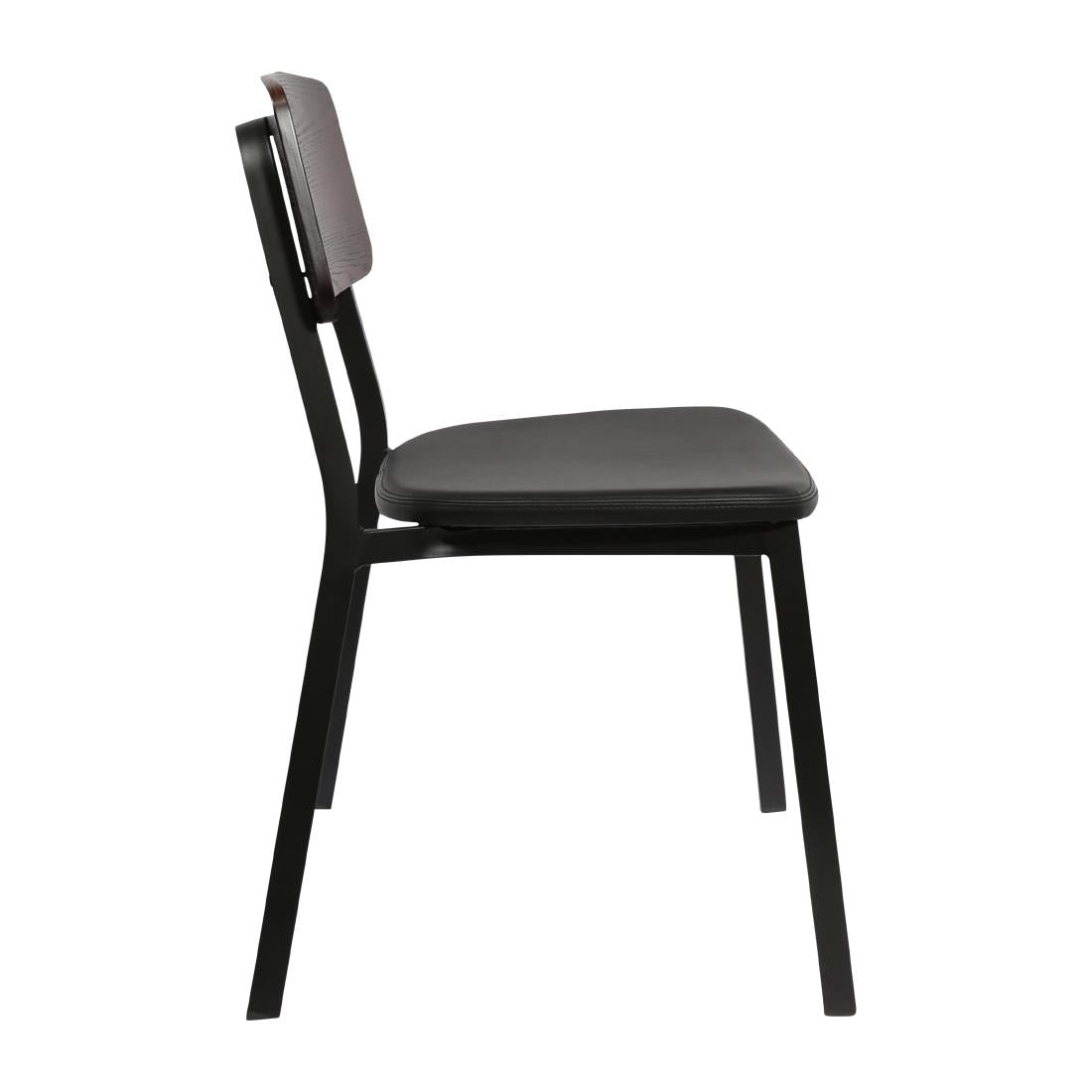 Furnlink Denver Black Vinyl/ Dark Natural Chair (2 Pack) • PAS-JD963