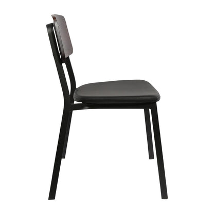 Furnlink Denver Black Vinyl/ Dark Natural Chair (2 Pack) • PAS-JD963
