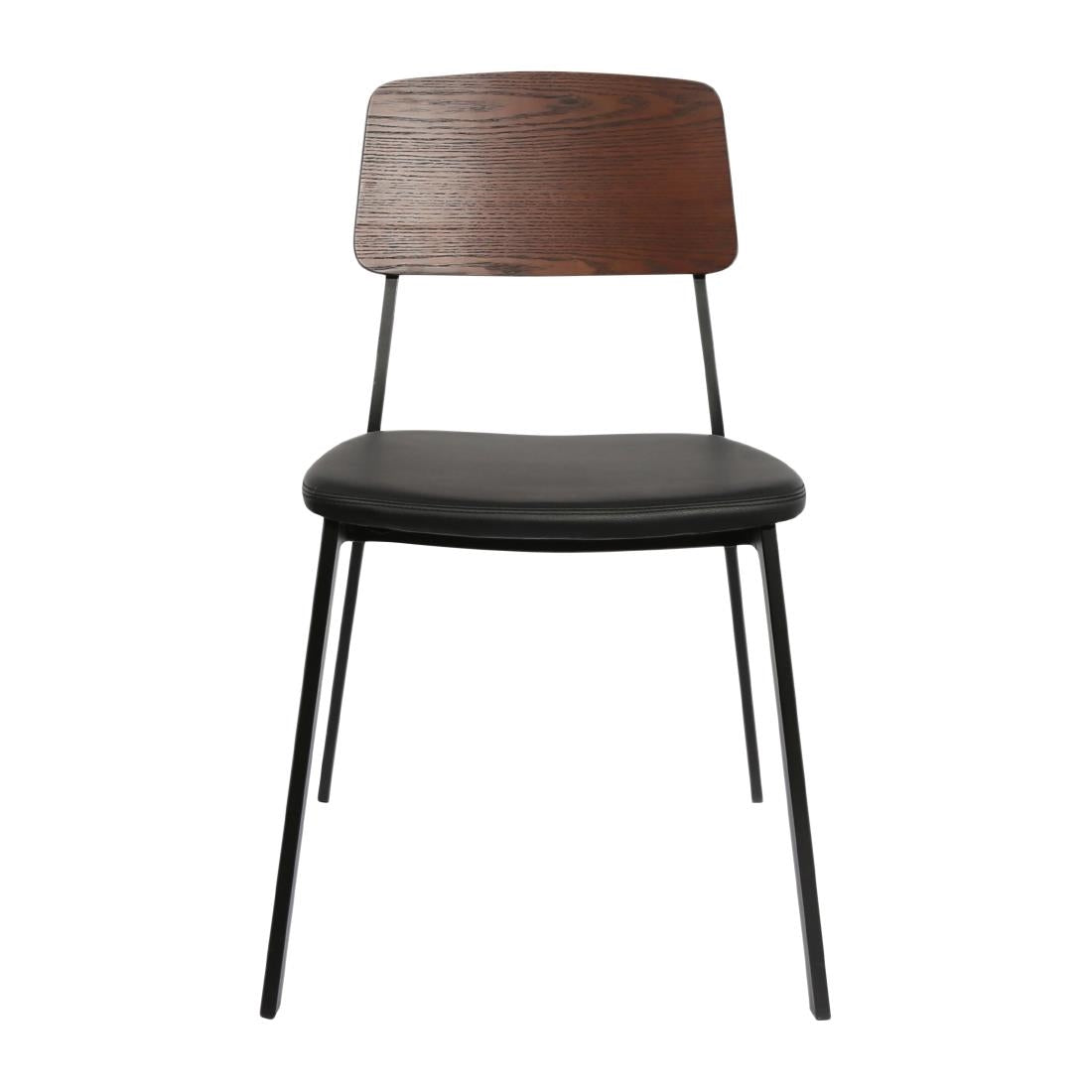Furnlink Denver Black Vinyl/ Dark Natural Chair (2 Pack) • PAS-JD963