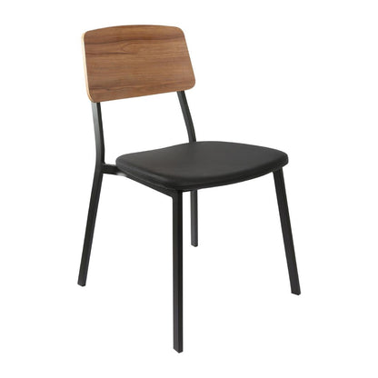 Furnlink Denver Black Vinyl/ Natural Chair (2 Pack) • PAS-JD964