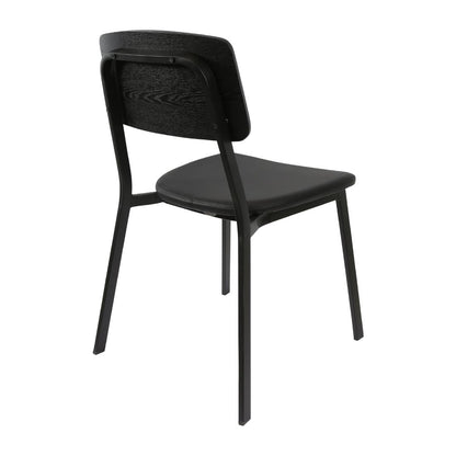 Furnlink Denver Black Vinyl/ Black Chair (2 Pack) • PAS-JD965