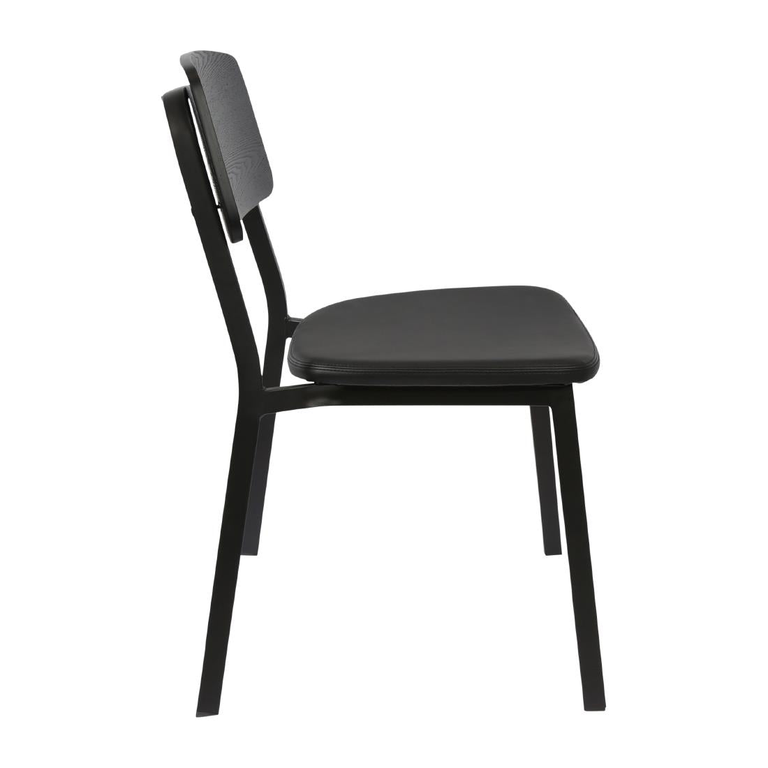 Furnlink Denver Black Vinyl/ Black Chair (2 Pack) • PAS-JD965