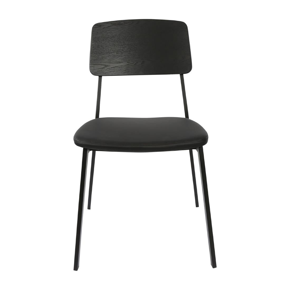 Furnlink Denver Black Vinyl/ Black Chair (2 Pack) • PAS-JD965