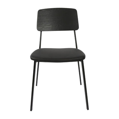 Furnlink Denver Black Vinyl/ Black Chair (2 Pack) • PAS-JD965