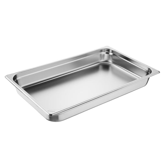 Vogue Heavy Duty Stainless Steel 1/1 Gastronorm Tray 65mm • PAS-JM742