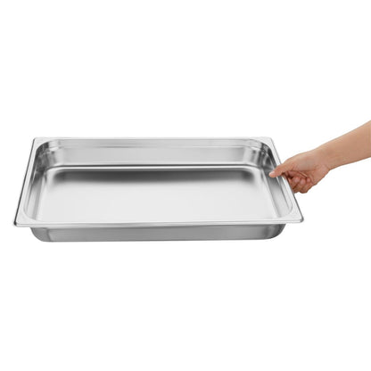 Vogue Heavy Duty Stainless Steel 1/1 Gastronorm Tray 65mm • PAS-JM742