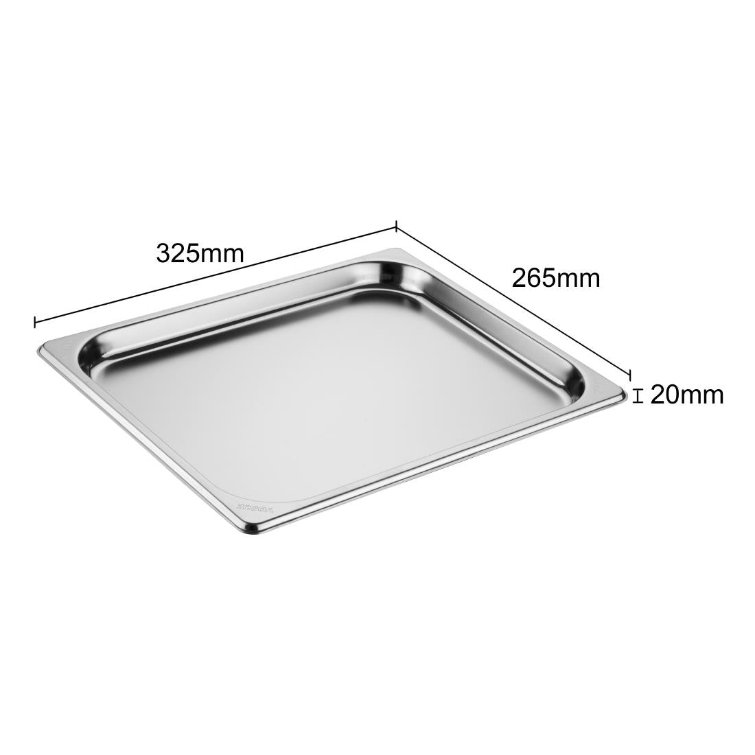 Vogue Stainless Steel Heavy Duty 1/2 Gastronorm Tray 20mm • PAS-JM749