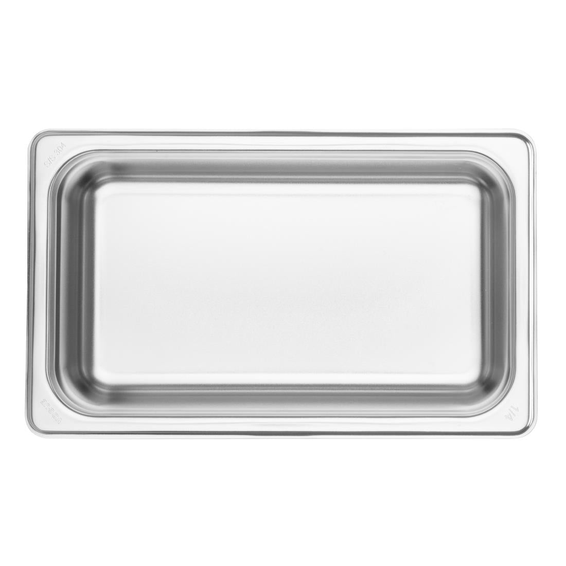 Vogue Heavy Duty Stainless Steel 1/4 Gastronorm Tray 65mm • PAS-JM759