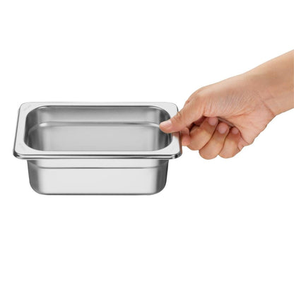 Vogue Heavy Duty Stainless Steel 1/9 Gastronorm Tray 65mm • PAS-JM765