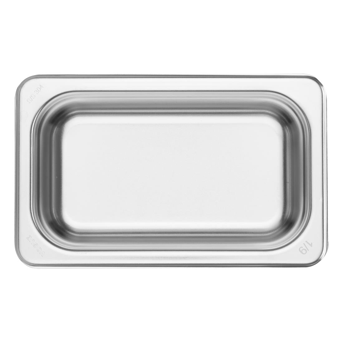 Vogue Heavy Duty Stainless Steel 1/9 Gastronorm Tray 65mm • PAS-JM765