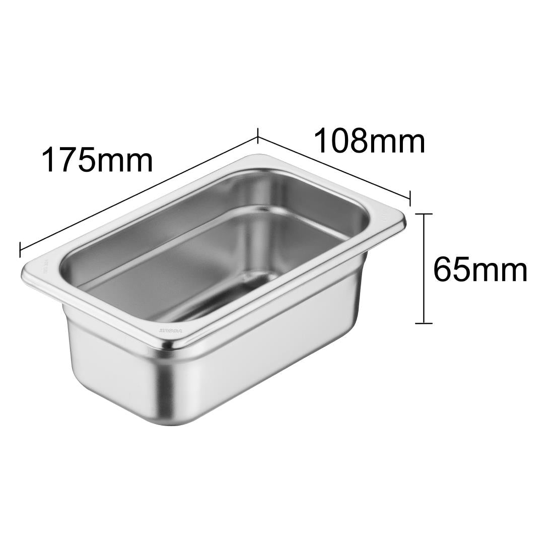 Vogue Heavy Duty Stainless Steel 1/9 Gastronorm Tray 65mm • PAS-JM765