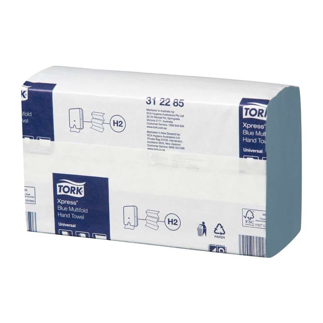 Tork Xpress 1-ply Multifold Hand Towel /Slimline Univ H2 Blue (21 Pack) (21x230 sheets. 240x210mm. 1-ply) • PAS-JZ501
