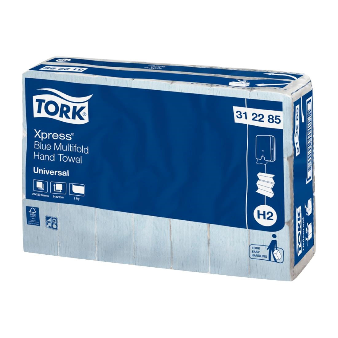 Tork Xpress 1-ply Multifold Hand Towel /Slimline Univ H2 Blue (21 Pack) (21x230 sheets. 240x210mm. 1-ply) • PAS-JZ501