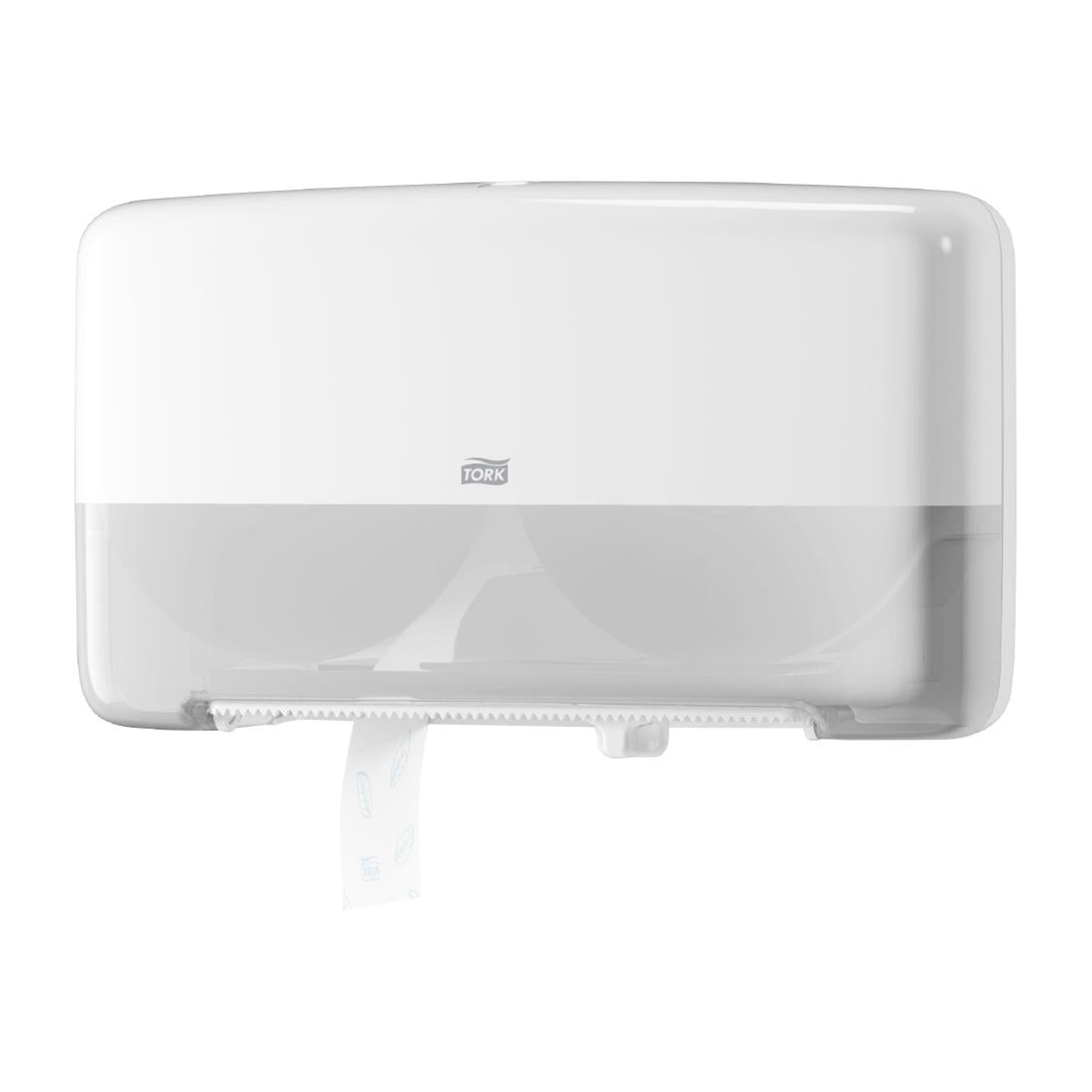 Tork Twin Mini Jumbo White Toilet Roll Dispenser T2 • PAS-JZ512
