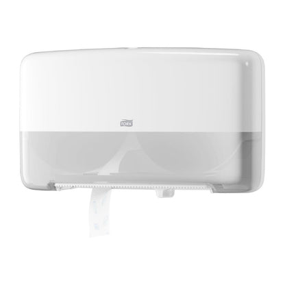 Tork Twin Mini Jumbo White Toilet Roll Dispenser T2 • PAS-JZ512