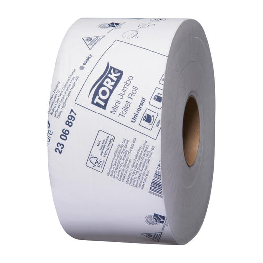 Tork Mini Jumbo Universal Toilet Roll 1-ply T2 (12 Pack) • PAS-JZ514
