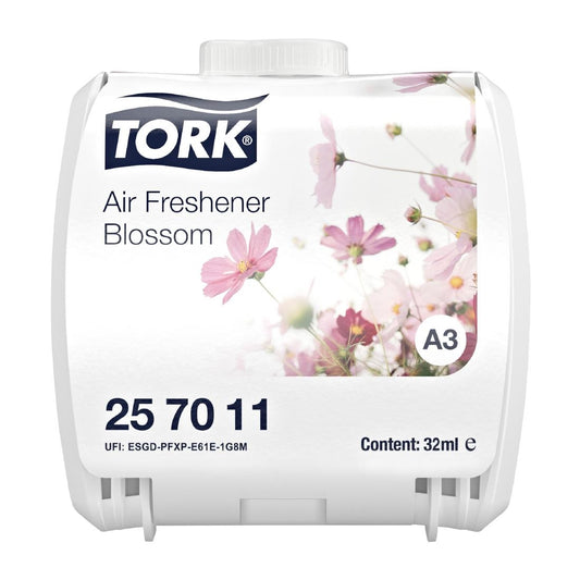 Tork Constant Air Freshener Blossom A3 (6 Pack) (Scent: Blossom (floral notes and odour neutraliser). For use with the Tork Constant Air Freshener Dispenser (HX960)) • PAS-JZ521