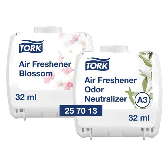 Tork Constant Air Freshener Mixed A3 (6 Pack) (Contains - Breeze, Blossom and neutral fragrance. For use with the Tork Constant Air Freshener Dispenser (HX960)) • PAS-JZ522