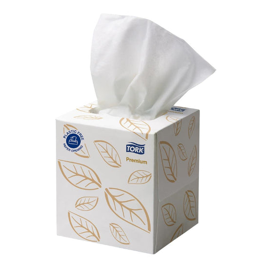 Tork Extra Soft Facial Tissue 90 Sheet Cube (24 Pack) (Cubed design. 90 tissues per box. Pack of 24) • PAS-JZ525