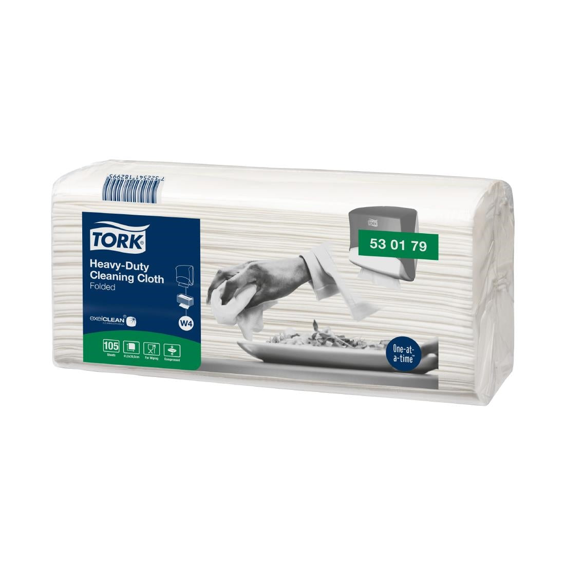 Tork Heavy Duty Cleaning Cloth Folded W4 (4 Pack) (Sheet size: 415(L)x355(W)mm. 104 sheets per pack. Pack of 4) • PAS-JZ530