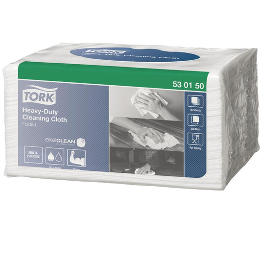 Tork Heavy Duty Cleaning Cloth Small Pack W8 (8 Pack) (Sheet size: 385(L)x315(W)mm.45 sheets per pack. Pack of 8) • PAS-JZ531