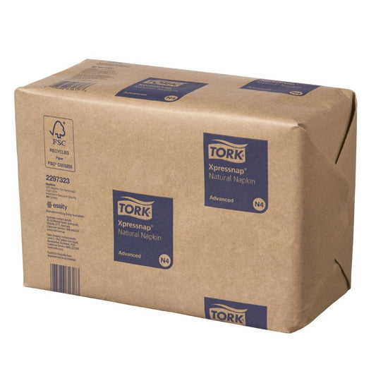 Tork Xpressnap Natural N4 White Dispenser Napkins (12 Pack) (Natural. Size: 216(L)x330(W)mm. 1-ply. Pack of 12) • PAS-JZ537
