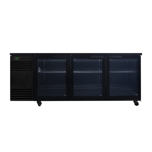 SKOPE BackBar 3 Glass Swing Door CounterLine Fridge CL.3.GSW Black (833(H)x2190(W)x680(D)mm. R290 refrigerant. 3 doors) • PAS-JZ572