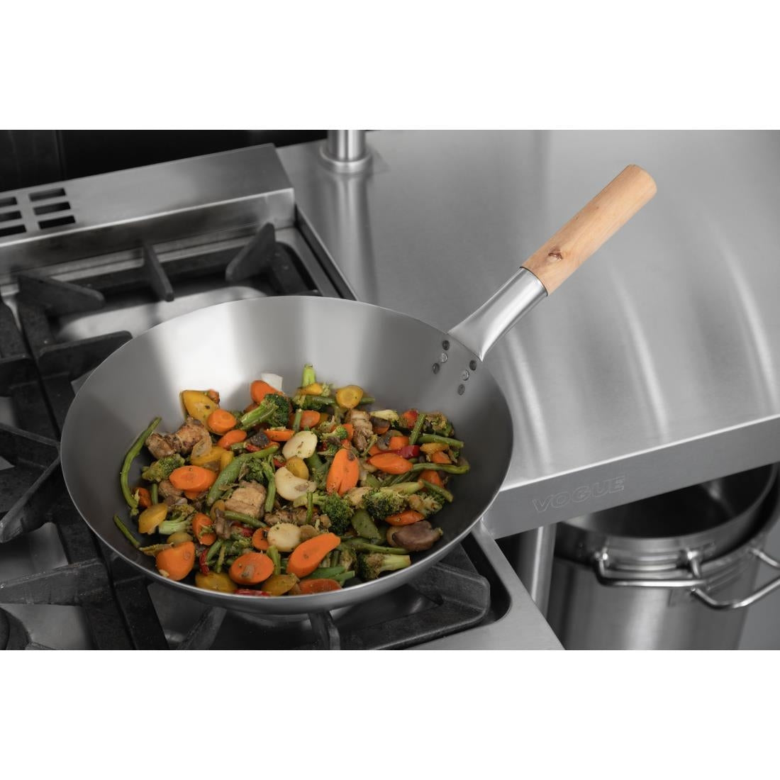 Vogue Mild Steel Wok Flat Base 356mm • PAS-K297