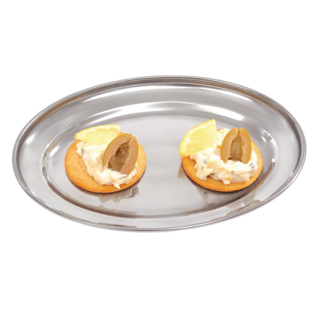 Olympia Stainless Steel Oval Service Tray 200mm • PAS-K360