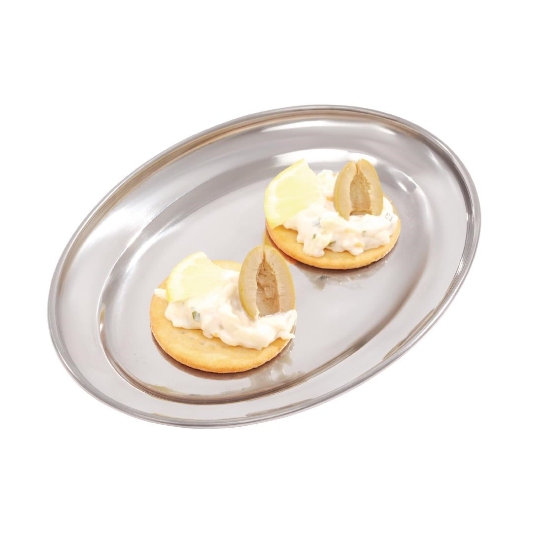 Olympia Stainless Steel Oval Service Tray 200mm • PAS-K360