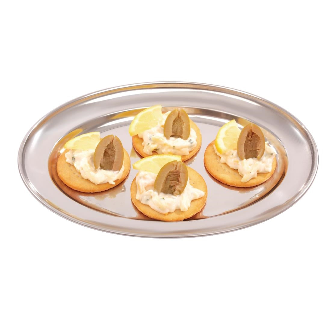 Olympia Stainless Steel Oval Service Tray 220mm • PAS-K361