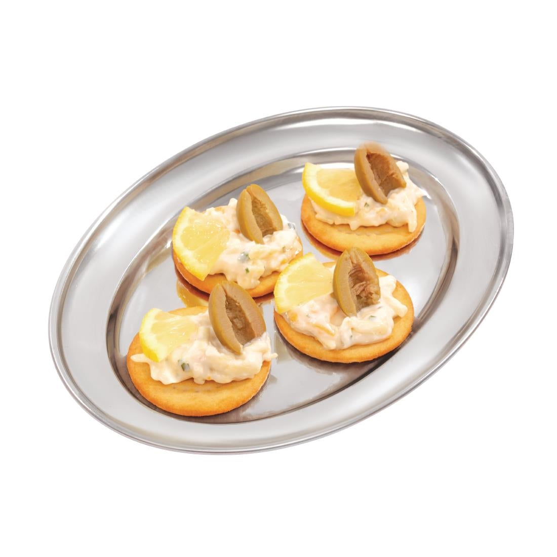 Olympia Stainless Steel Oval Service Tray 220mm • PAS-K361