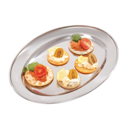 Olympia Stainless Steel Oval Service Tray 300mm • PAS-K363