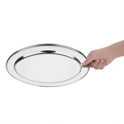 Olympia Stainless Steel Oval Service Tray 350mm • PAS-K364