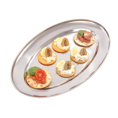 Olympia Stainless Steel Oval Service Tray 350mm • PAS-K364