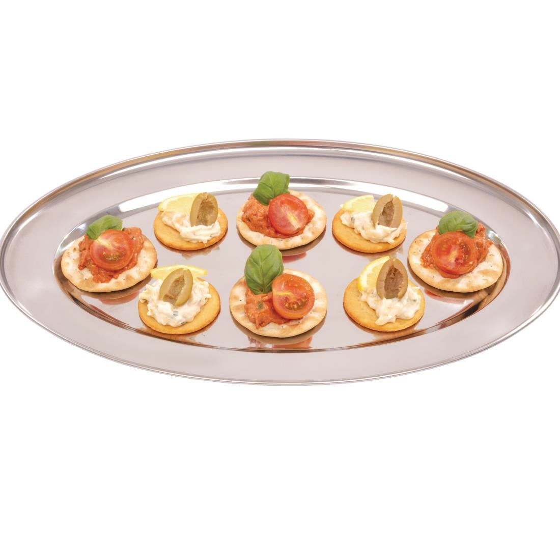 Olympia Stainless Steel Oval Service Tray 400mm • PAS-K365