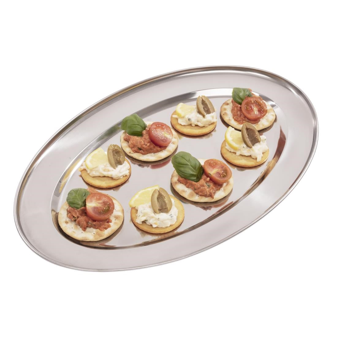Olympia Stainless Steel Oval Service Tray 400mm • PAS-K365