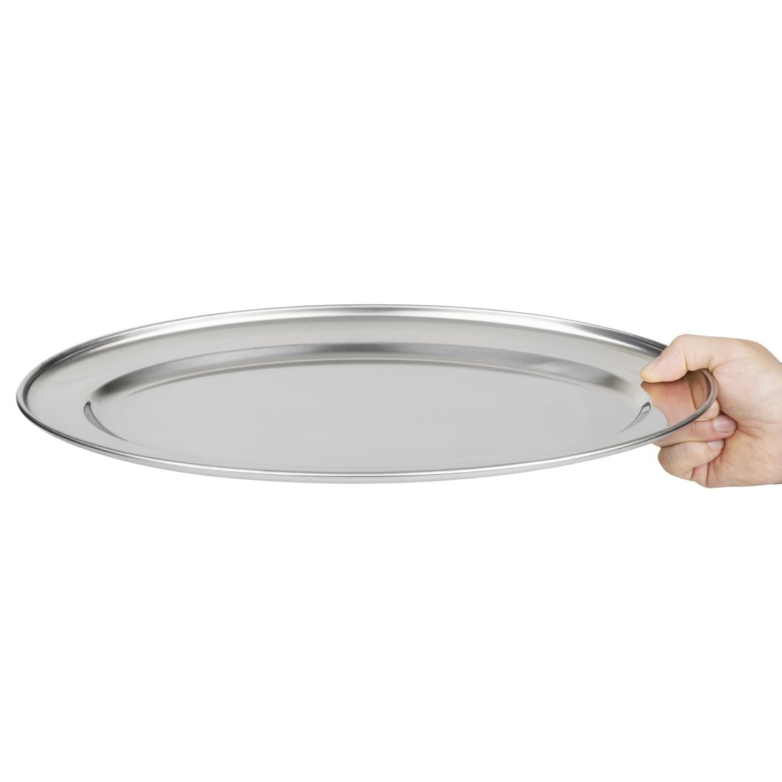 Olympia Stainless Steel Oval Service Tray 400mm • PAS-K365