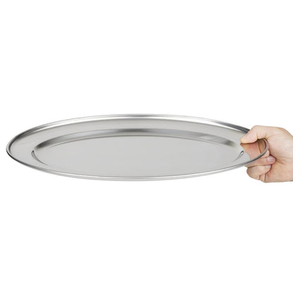 Olympia Stainless Steel Oval Service Tray 400mm • PAS-K365