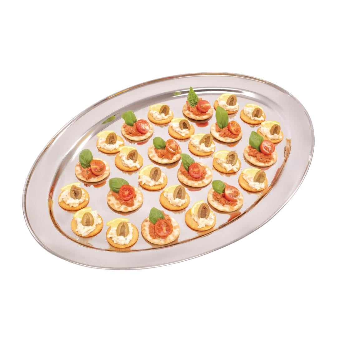 Olympia Stainless Steel Oval Serving Tray 660mm • PAS-K370